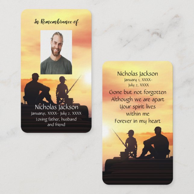 Visita Tarjeta de memoria conmemorativa padre hijo pescad (Anverso / Reverso)