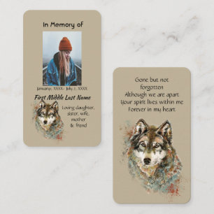 Visita Tarjeta de memoria conmemorativa Watercolor Wolf A