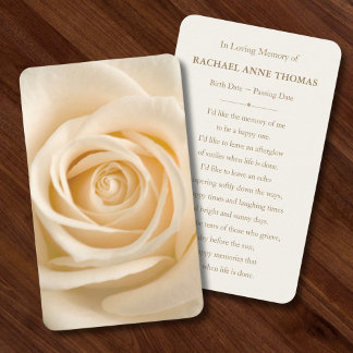 Visita Tarjeta de memoria funeraria floral Rosa