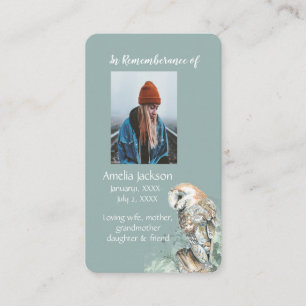 Visita Tarjeta de memoria memorial Watercolor Barn Owen