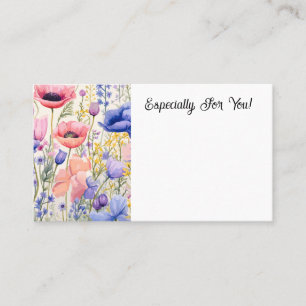 Visita Tarjeta de mensaje de Bouquet Editable Poppies Flo