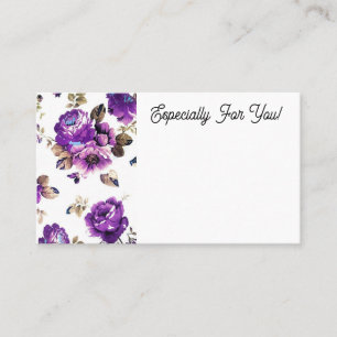 Visita Tarjeta de mensaje para la tienda de flores morada