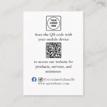 Tarjeta de menú de marca comercial con código QR p