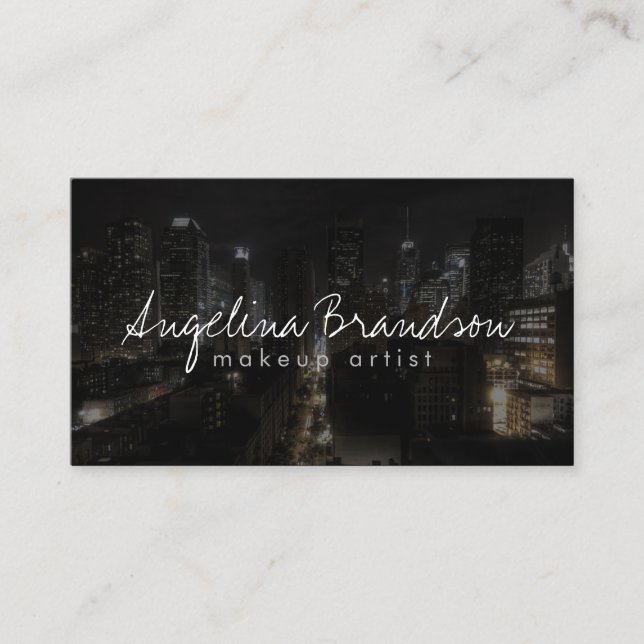 Visita Tarjeta de moda de foto de Ciudad Nocturna de un a (Anverso)