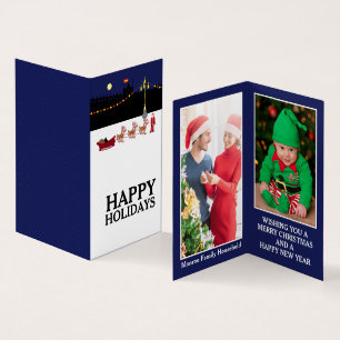 Visita Tarjeta de Navidad con Foto Familiar de Santa en M