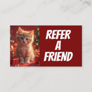 VISITA TARJETA DE NAVIDAD DE GATO REFERIR UN AMIGO