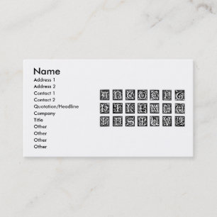 Visita Tarjeta De Negocio Alphabet Del Siglo Xvi