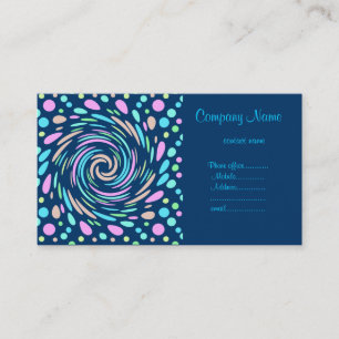 VISITA TARJETA DE NEGOCIO BLUE RAINBOW SWIRL