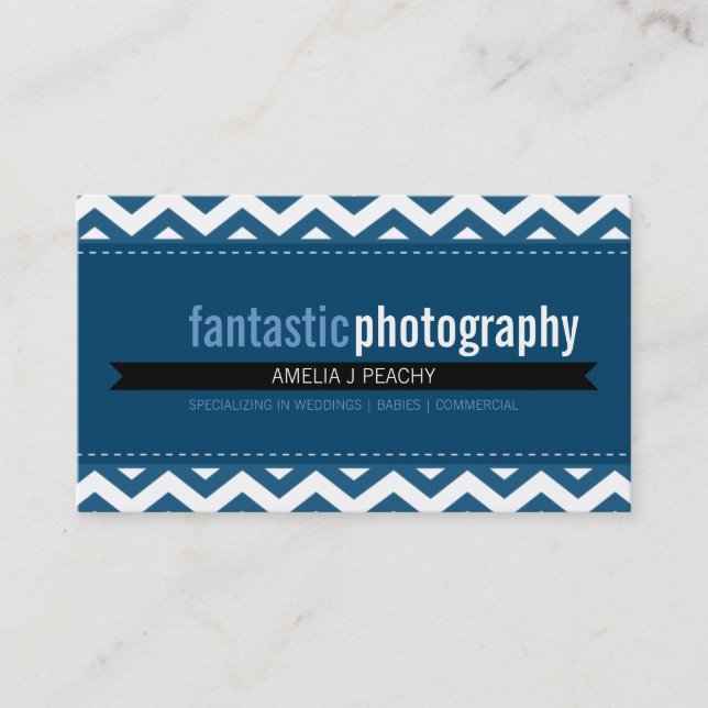 Visita TARJETA DE NEGOCIO BOLD :: simple chevron moderno  (Anverso)