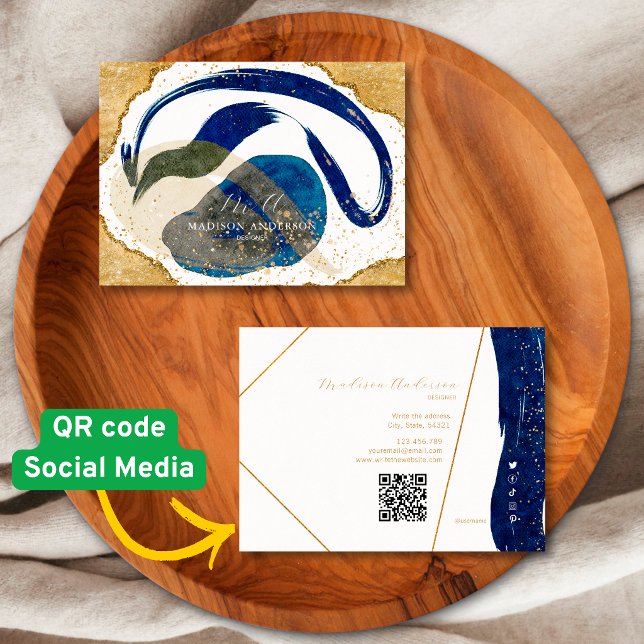 Visita Tarjeta de Negocio Código QR Sitio Web Brillo Azul (Subido por el creador)