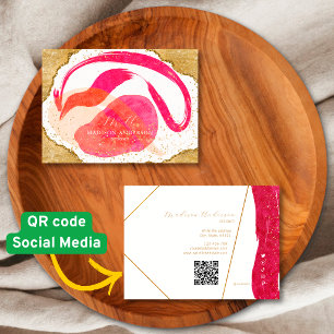 Visita Tarjeta de Negocio Código QR Sitio Web Purpurina D