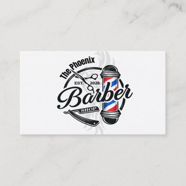 Visita Tarjeta de Negocio de Barbería (Anverso)