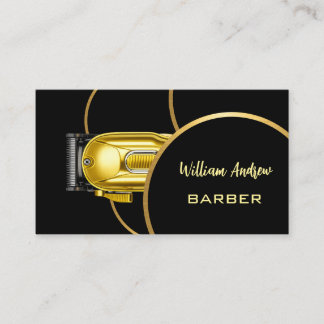 Visita Tarjeta de Negocio de Barbería de Oro Negro Modern