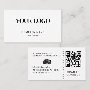 Visita Tarjeta de Negocio de Código QR de Logo Personaliz