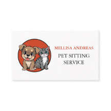 Tarjeta de Negocio de Cuidado de Mascotas Adorable