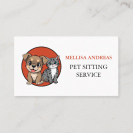 Visita Tarjeta de Negocio de Cuidado de Mascotas Adorable