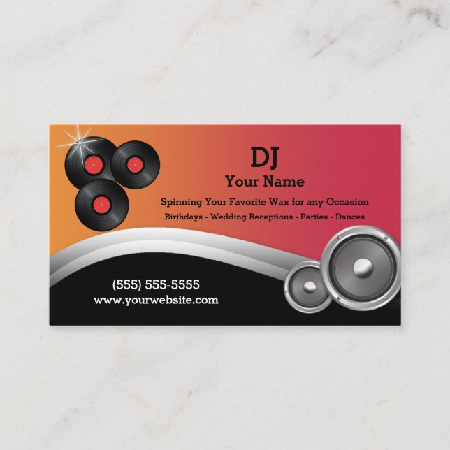 VISITA TARJETA DE NEGOCIO DE DJ (Anverso)