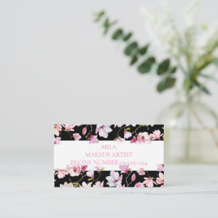 VISITA TARJETA DE NEGOCIO DE FLORES, ARTISTA DE MAKEUP, S