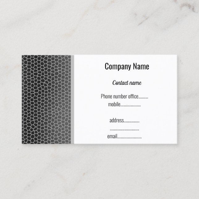 VISITA TARJETA DE NEGOCIO DE IMPRESIÓN ANIMAL DE PLATA NE (Anverso)