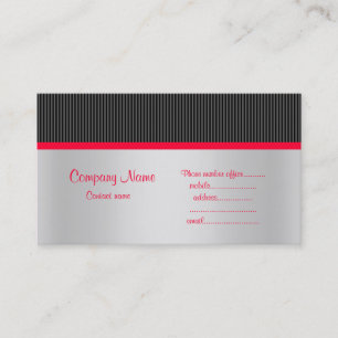 VISITA TARJETA DE NEGOCIO DE LA CAJA NEGRA/ROJA/PLATA