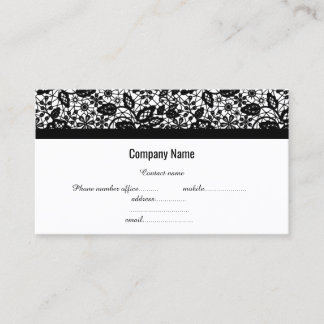 VISITA TARJETA DE NEGOCIO DE LA EMPRESA BLANCA BLACK LACE