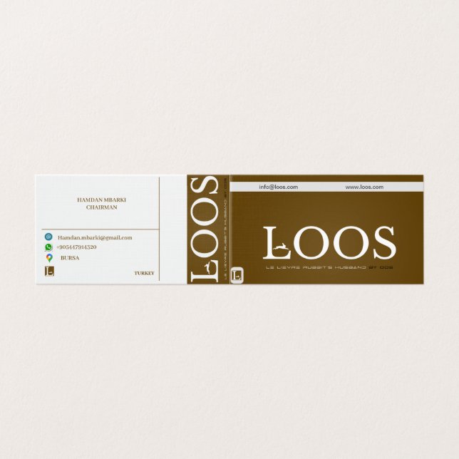 VISITA TARJETA DE NEGOCIO DE LOOS FOLDEADA (Exterior desplegado)