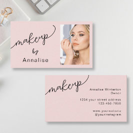 Visita Tarjeta de Negocio de Maquillaje Foto Escritura Ro