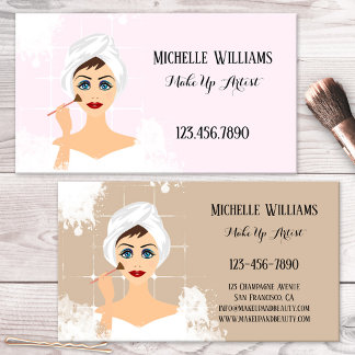 Visita Tarjeta de Negocio de Maquillaje y Belleza