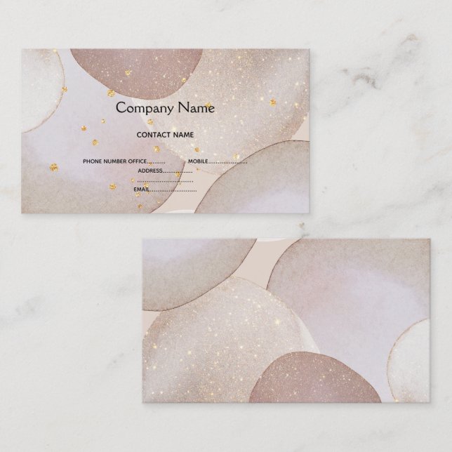 VISITA TARJETA DE NEGOCIO DE ORO DE MÁRMOL BUBBLE LUXE (Anverso / Reverso)