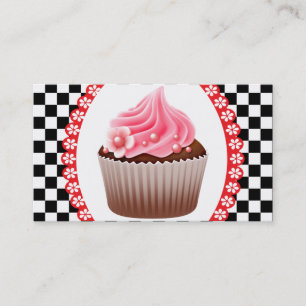 Visita Tarjeta de negocio de panadería de cupcakes rosa c