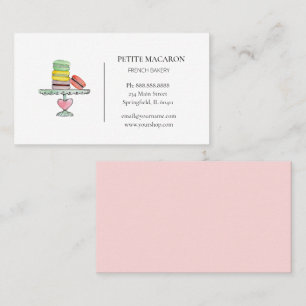 Visita Tarjeta de negocio de panadería de Macarons Pastel