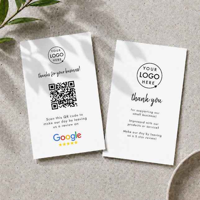 Visita Tarjeta de negocio de reseñas de Google | Enlace d (Google Review interactive QR code business cards branded with your company logo.)