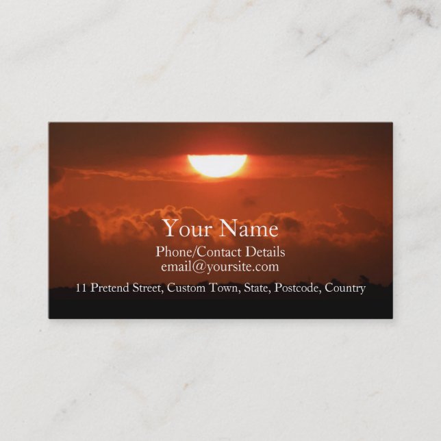 Visita TARJETA DE NEGOCIO DE SILhouette Sunset (Anverso)