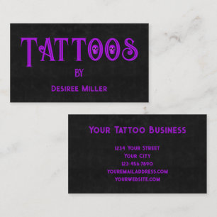Visita Tarjeta de Negocio de Tienda de Tatuajes Chica Mor