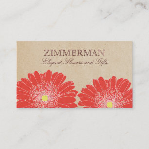 Visita Tarjeta De Negocio Delicate Daisies, Flores Rojas