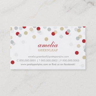 Visita TARJETA DE NEGOCIO :: elegante confetti oro rojo p