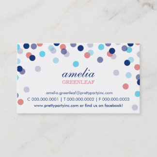 Visita TARJETA DE NEGOCIO :: elegante coral de confeti na