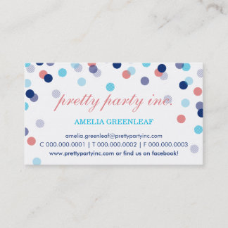 Visita TARJETA DE NEGOCIO :: elegante coral de confeti na