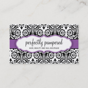 Visita TARJETA DE NEGOCIO elegante damasco morado negro