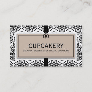 Visita TARJETA DE NEGOCIO elegante damasco negro latón