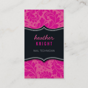 Visita TARJETA DE NEGOCIO elegante florece magenta negro 