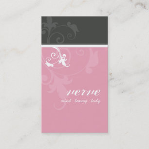 Visita TARJETA DE NEGOCIO elegante follaje verde rosa
