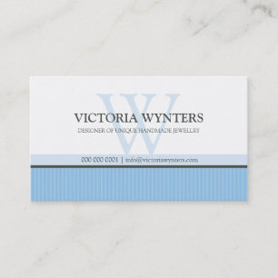 Visita TARJETA DE NEGOCIO elegante moderno monograma azul