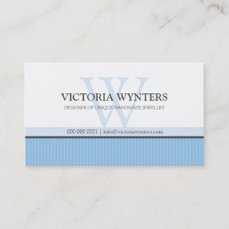 Visita TARJETA DE NEGOCIO elegante moderno monograma azul