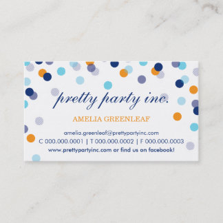 Visita TARJETA DE NEGOCIO :: elegante naranja de confetti