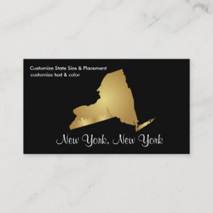 Visita Tarjeta de Negocio Estatal de Nueva York Metallic