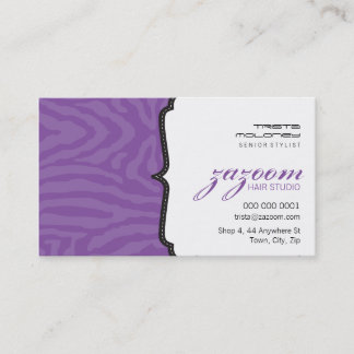 Visita TARJETA DE NEGOCIO estriba de cebra de moda violet