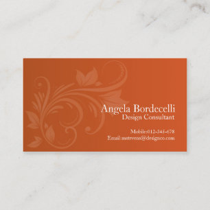 Visita Tarjeta De Negocio Floral Swirl 1