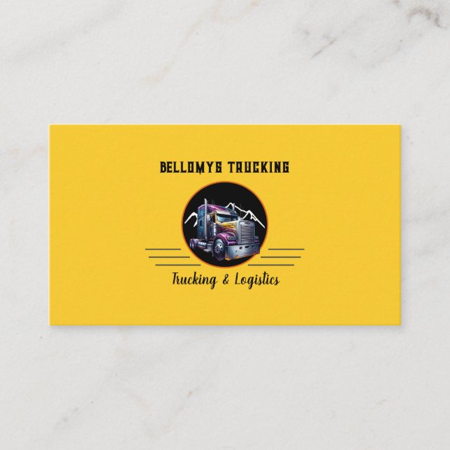 Visita Tarjeta De Negocio Logística Y Camión Semi (Anverso)