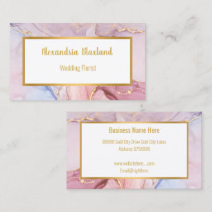 VISITA TARJETA DE NEGOCIO LUXE PASTEL MARBLE GOLD